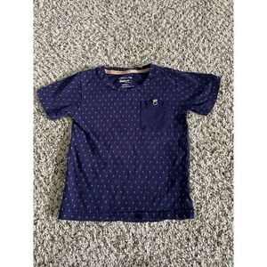 Craft & Flow Knitwear Boys Navy Blue Palm Trees‎ short sleeve tee size 4T